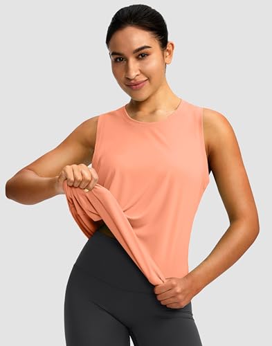 Image of Women's Workout Tops Racerback Athletic Tank Tops Sleeveless Loose Fit Yoga Running Gym Shirts for Women