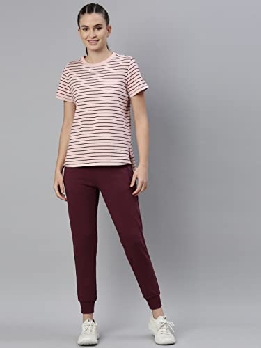 Image of Enamor Mid Rise 7 /8th length Drawstring Closure Cotton Terry Jogger For Women - Slim Fit, Super Soft, Antimicrobial - A401