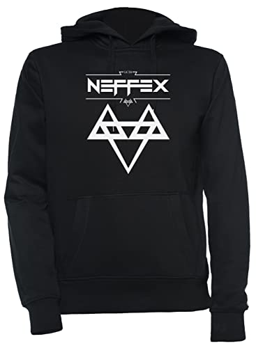 Luxogo Neffex 2 Logo Unisex Schwarz Kapuzenpullover Herren Damen Unisex Black Hoodie Men's Women's