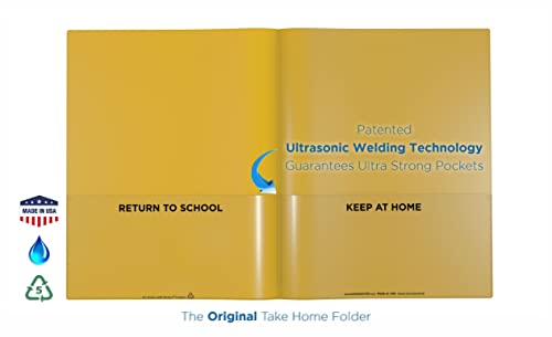 Nicky's Folder® English Communicator, Parent-Teacher Folder, Patented Tear-Resistant, Flexible Plastic, 2 Inside Pockets, 2 Exterior Sleeves, Letter Size Paper, Single Color (24 Pack) (Navy Blue) #TOP2
