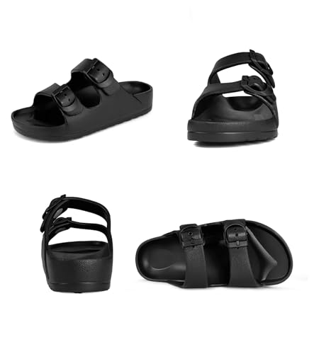 Image of Kids Slides Sandals Double Buckle Adjustable Boys Girls
