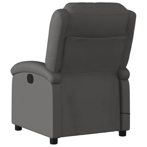 Massagesessel Relaxsessel Echtleder Grau, Sessel Wohnzimmer Fernsehsessel Liegesessel für Entspannung Homeoffice Leseecke3205473 – Bild 5