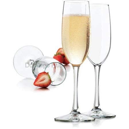 DOMINGO HUb Stylish Wine Glass 310 ML, Set of 2 Elegant Bar Glassware for Champagne Glass Water, Juice, Beer, Drinks and Cocktails and Mixed Drinks Glass, Unique Long Champ Wine Glass