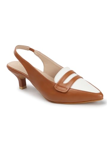 Image of Carlton London Women Stylish Backstap Sandal with Kitten Heels, Pointed Toe for Casual Wear