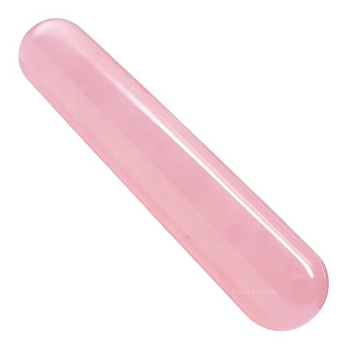 Amazing Gemstone Rose Quartz Crystal Wand Massage Stick - Pelvic Wand Gua Sha for Adults - Crystals and Healing Stones Massage Wands for Adults Gifts (Smooth)