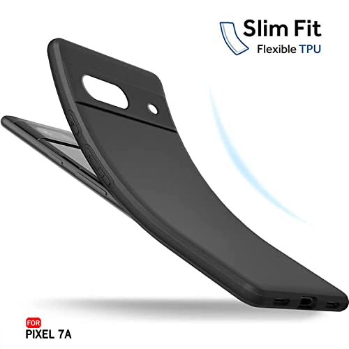 Image of TheGiftKart Sleek Back Cover Case for Google Pixel 7A | Slim Fit Protective Design | Ultra Matte Finish | Camera Protection Bump | Soft Silicon Case Cover for Pixel 7A (Silicone, Black)