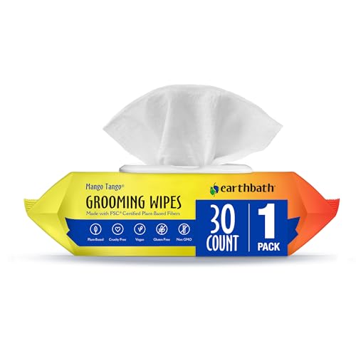 earthbath, Hypo-Allergenic Dog Eye Wipes - Fragrance Free Tear Stain Remover for Dogs, Made in USA, 100% Cruelty Free Eye Wipes for Dogs, All Natural Pet Eye Wipes, Cat & Dog Wipes - 30 Count (1 Pack)