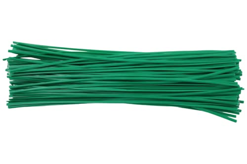 fiXte 100 x Garden Ties Flexible Twist Sticks Soft Plastic Coated Wire Plant Shrub Supports Green 6 Length