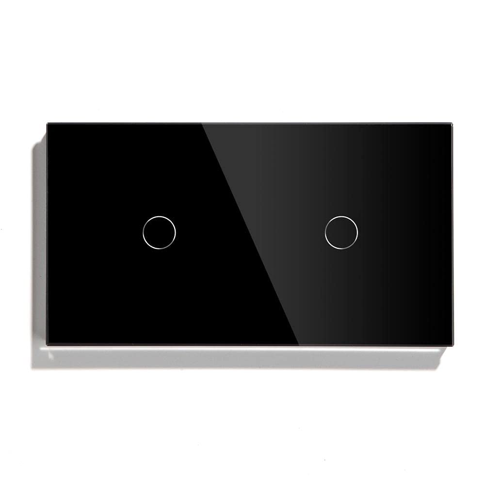 Interruptor Tactil 2 Interruptor táctil de pandillas 157 mm 1 vía 2 vía Interruptor de luz Blanco Negro Negro Clase de Panel Interruptor Impermeable Interruptor Interruptor Inteligente