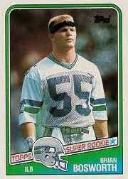 1988 Topps Brian Bosworth Rookie Football Card #144 - Shipped In Protective Display Case!