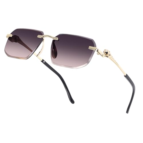 Image of Dervin Rimless Rectanglular Sunglasses For Men and Women | Unisex Frameless Sun Glasses Shades