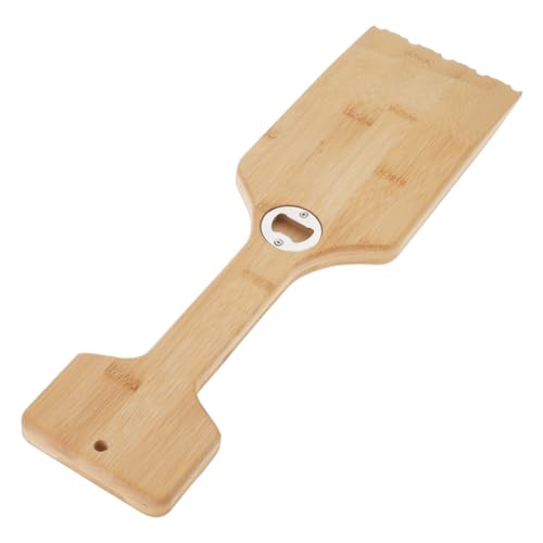 uikios Herramienta de limpieza de madera natural, abridor de botellas integrado resistente para accesorios de cocina al aire libre, herramienta de limpieza