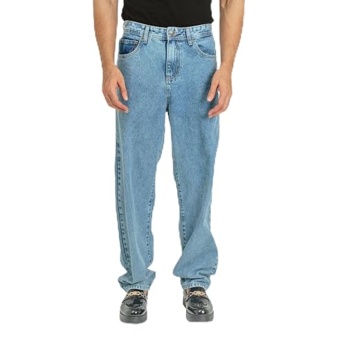 Essentials Men’s Loose Baggy Fit Denim Jeans with Comfort Flex Waist Relaxed and Durability