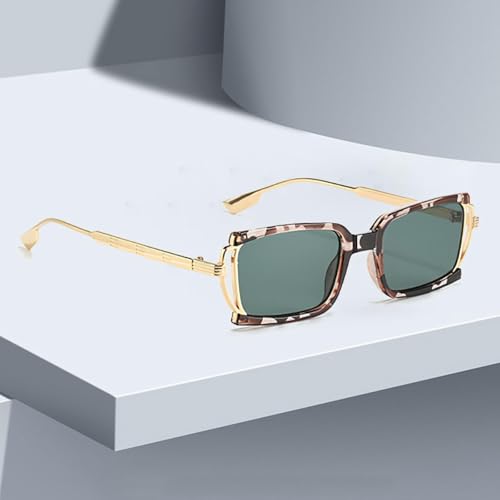 Fashion Sunglasses for Women Box Sunglasses with Small Dots on the Glass Legs and Metal Stripes Uv4003