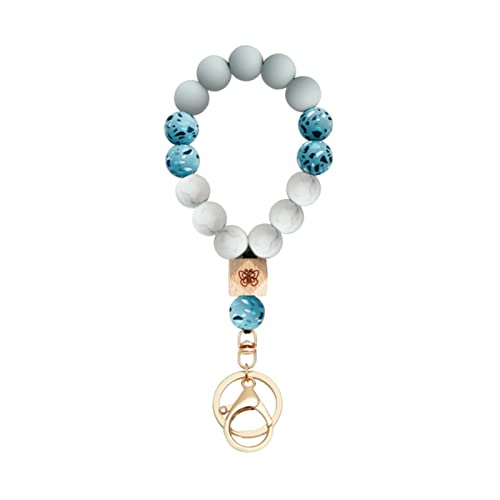 GUUTOP Silikon-Schlüsselanhänger, Armband, mit Perlen, einzigartig, stilvoll, mit Perlen, Camouflage-Silikon-Armband, Schlüsselanhänger für Frauen, Haus-Autoschlüssel, Ringhalter Cover
