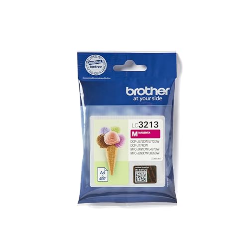 Brother LC3213M Cartucho de tinta magenta para las impresoras DCPJ572DW, MFCJ491DW, MFCJ497DW,MFCJ890DW y MFCJ895DW, Duración estimada: hasta 400 páginas (según ISO/IE 24711)