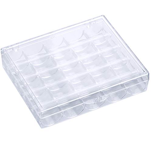 ULILICOO 25 Grille Transparente boîte à canette Bobine de Machine à Coudre et Ruban à mesurer Souple boîte de Rangement Organisateur de Fil (Transparent)