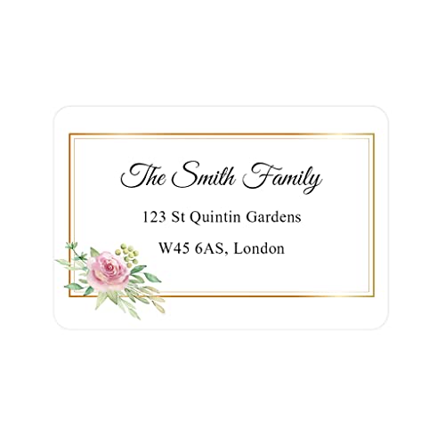48 PERSONNALISÉS Étiquettes d'adresse / Étiquettes d'adresse de réponse pour mariage,Fete,cadeau,produits,Noël ,enveloppes adresse Étiquettes 40mmx60mm - Rec014 (002 Une rose)