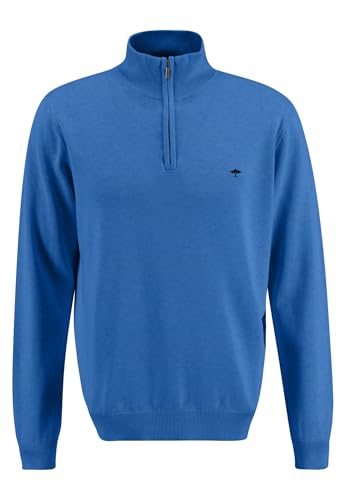 FYNCH-HATTON Feinstrick-Pullover mit Troyer-Kragen Bright Ocean/XL