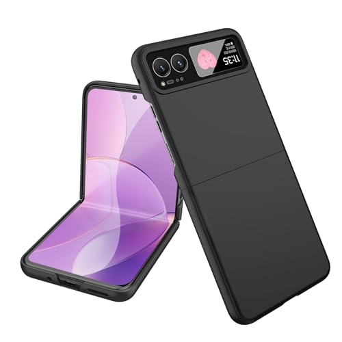 YQODSZ for Motorola Razr 2023 Slim Case with Clip, [Not fit Razr Plus 2023] Motorola Razr 2023 Phone Case & Hard Shell Cover with Belt Hip Holster Rotating Clip for Motorola Razr 2023 Black