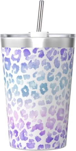 魔法瓶 ヒョウ柄 豹柄 タンブラー 350ml ステンレス製 水筒蓋とストロー付き 真空断熱漏れない 持ち運び 直飲み 子供 通勤 通学 かわいい おしゃれ プレゼント