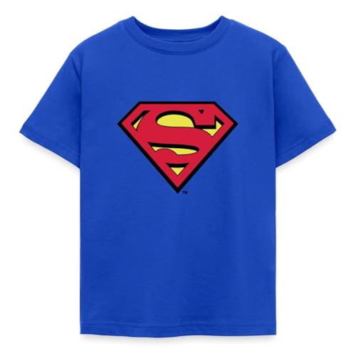 Spreadshirt DC Comics Superman Logo Classique T-Shirt Enfant, 110/116 (5-6 Ans), Bleu Royal
