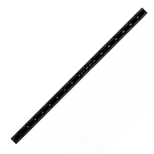 PEC Tools 18" Flexible Black Chrome Metal Ruler, 3R Graduation