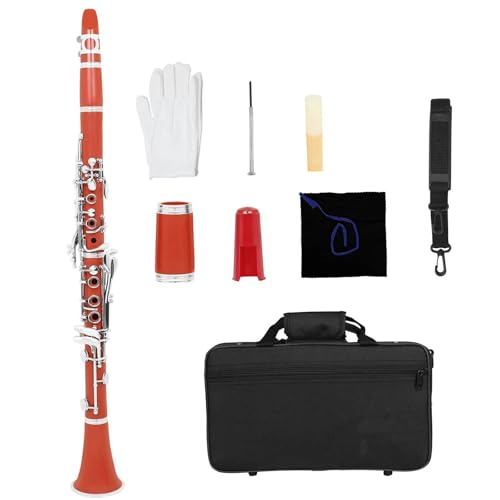 Clarinette sib 17 touches rouge avec étui pour cours de musique à l'école