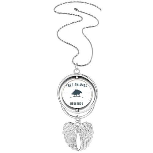 Collier hérisson bleu ailes d'ange au design exclusif ciselé