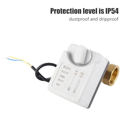 Valvola a Sfera Motorizzata 2 Fili 2 Vie Normalmente Chiusa DN25 Ottone ABS DC 12V a 24V Accessorio Valvola a Sfera Elettrica Motore Sincrono Filettatura del Tubo 1in IP54