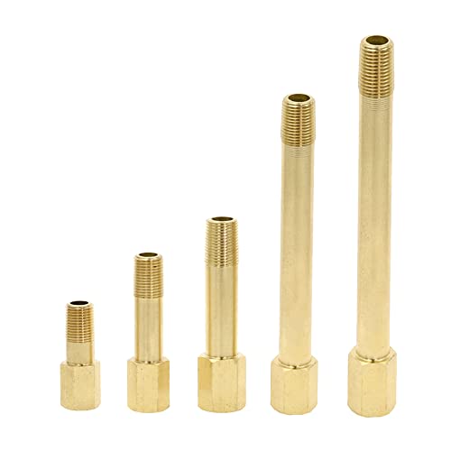 ezqnirk 1PCS Brass Threaded Fitting BSPT Male to Femal Pipe Joint Connectors Copper Coupler Adapter,Length 100MM-03