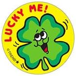 Lucky Me!/ Sweet Clover Scent Retro Scratch n Sniff Stinky Stickers by Trend; 24 Seals/Pack - Authentic 1980s Designs!