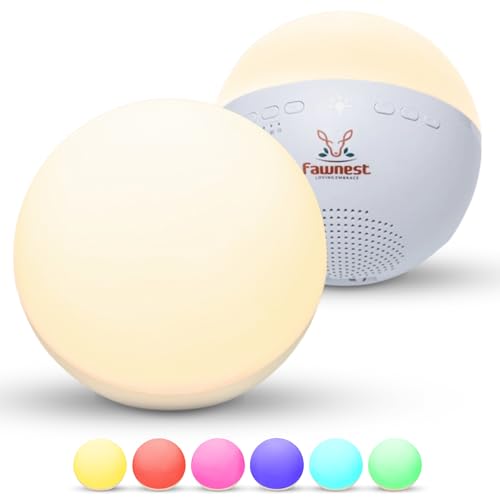 Image of Egg Light for Nursery with Baby White Noise Machine | Wireless Kids Night Light, with 22 Built-in Soothing Sounds + BT Connection for Streaming Using Your Smartphone