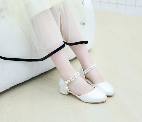 Toddler Flower Girls Dress Shoes Wedding Party School Glitter Low Heel Mary Jane Princess Pumps Sandals for Little Kids2