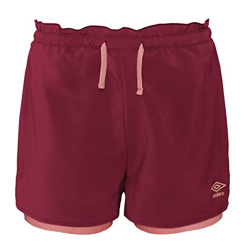 Short de running 2 en 1 fille Umbro pour le sport au collège