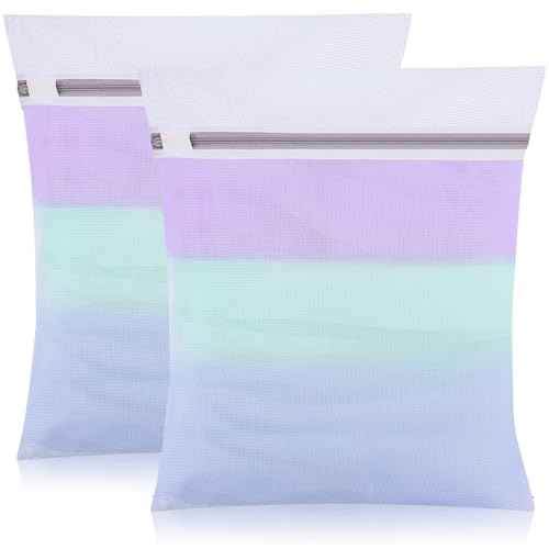 Dntorx 2 PCS Mesh Laundry Bags with Zips Fine Laundry Bags 30 x 40 cm S
