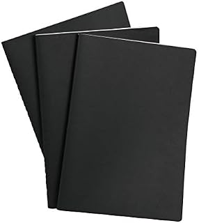 DODUOS 3Pcs A4 Sketch Notebooks Kraft Cover 80 Pages Starter Sketch Notebooks Blank Sketch Book Artist Sketches Books with White Cartridge Paper Sketch Pad Art Notebooks for Mixed Media Use (Black)