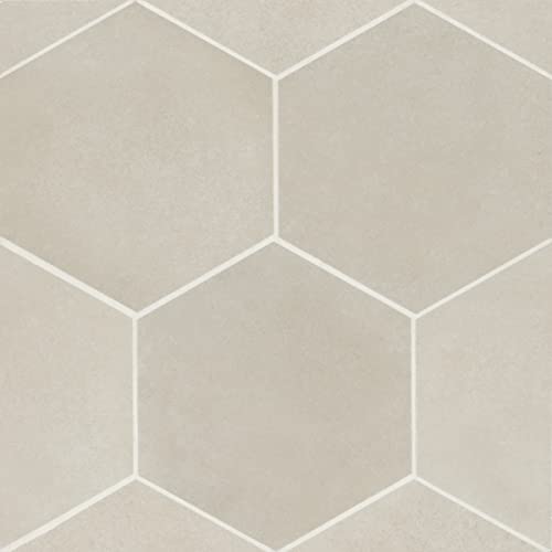 Bedrosians Makoto Matte Hexagon Porcelain Tile 11.5" X 10", Kumo Grey (18-Pack, 10.76 Sf) #TOP27