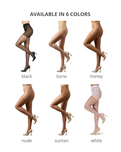 Image of MeMoi Control Top Crystal Pantyhose for Women, Breathable Sheer Tights, Control Top Sheer Stockings, Comfortable Panty Hose