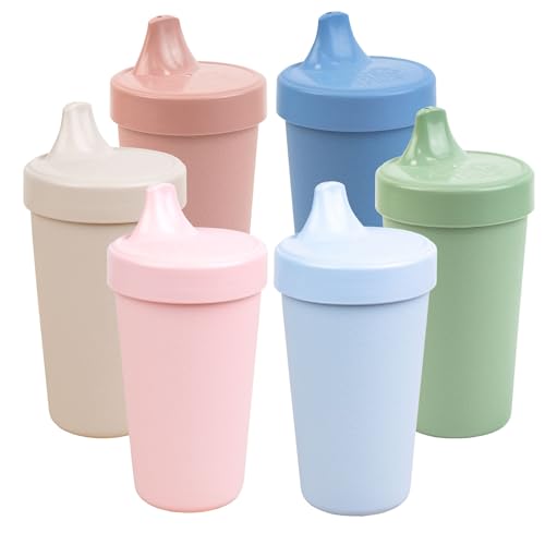 Image of Re-Play Spill-Proof Sippy Cups - Reusable 10 Oz Set of 6, Dishwasher & Microwave Safe, Made in USA, Meadow