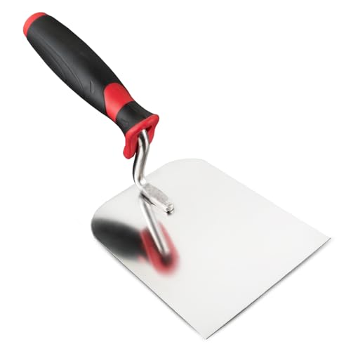 Stukkateurspachtel 100 mm Edelstahl Stukkateurkelle Putzkelle Maurerkelle mit Softgriff (100 x 130mm)