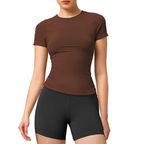 Damen T Shirt Sports Rundhalsausschnitt Leichtes, Soft Stretch Top,...