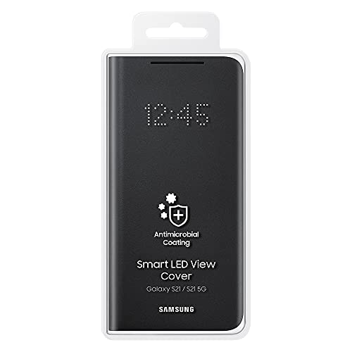 Image of Samsung Plastic For Samsung Galaxy S21 Official LED Flip Cover Case (Black)