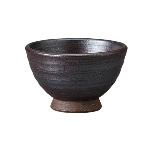 エールネット(Ale-net) 湯呑 煎茶碗 千茶碗 8.7×5.4cm 鉄砂高台千茶 電子レンジ対応 美濃焼 日本製