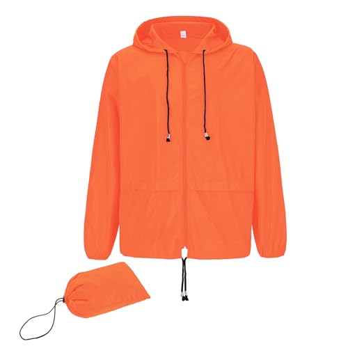 American Trends Raincoat for Men Waterproof with Hood Mens Rain Jacket Windbreaker Jackets Rain Coat
