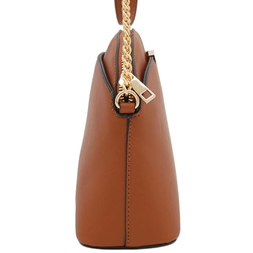 Image of FashionPuzzle Saffiano Small Dome Crossbody bag with Chain Strap
