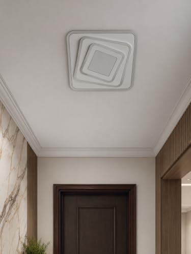 Image of FILLISKA Aluminium Luxurious 3 in 1 Led Ceiling /Wall Chandelier Light with 3 Step Colour Changing Function (Acrylic White Square-669-4)(300MM)