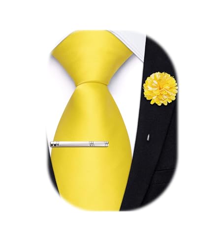 Image of Hi-Tie Pretied Boys Ties Solid Color Kids Adjustable Necktie Lapel Pin Clip Set Age 8-12 Wedding School Graduation