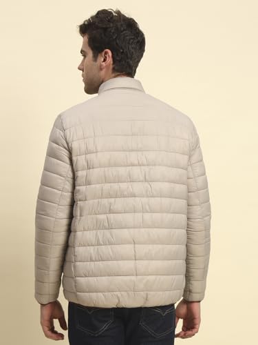 Image of Cantabil Reversible Jacket for Men | Premium Casual Jacket Smart Fit Mock Neck Nylon Fabric Solid Pattern (P MJKT00249)
