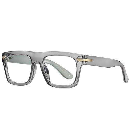 Lunettes d'ordinateur carrées transparentes gris clair pour homme et femme